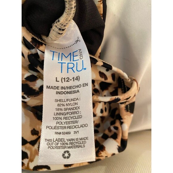 Time and Tru One Piece Swimsuit Womans Large Cheetah Animal Print Sexy Bikini - Picture 8 of 10
